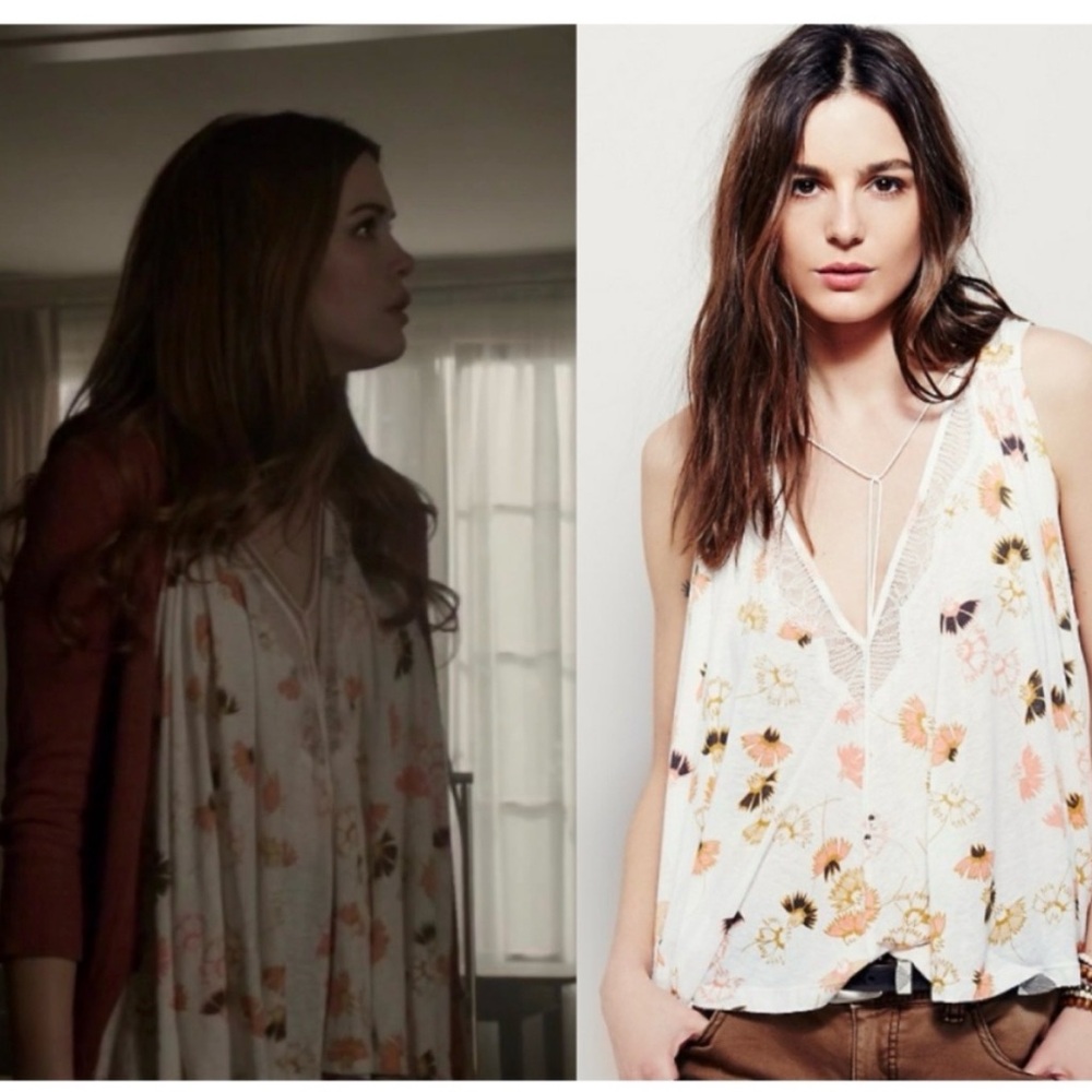 Free People Love Potion Floral V-Neck Tank Top